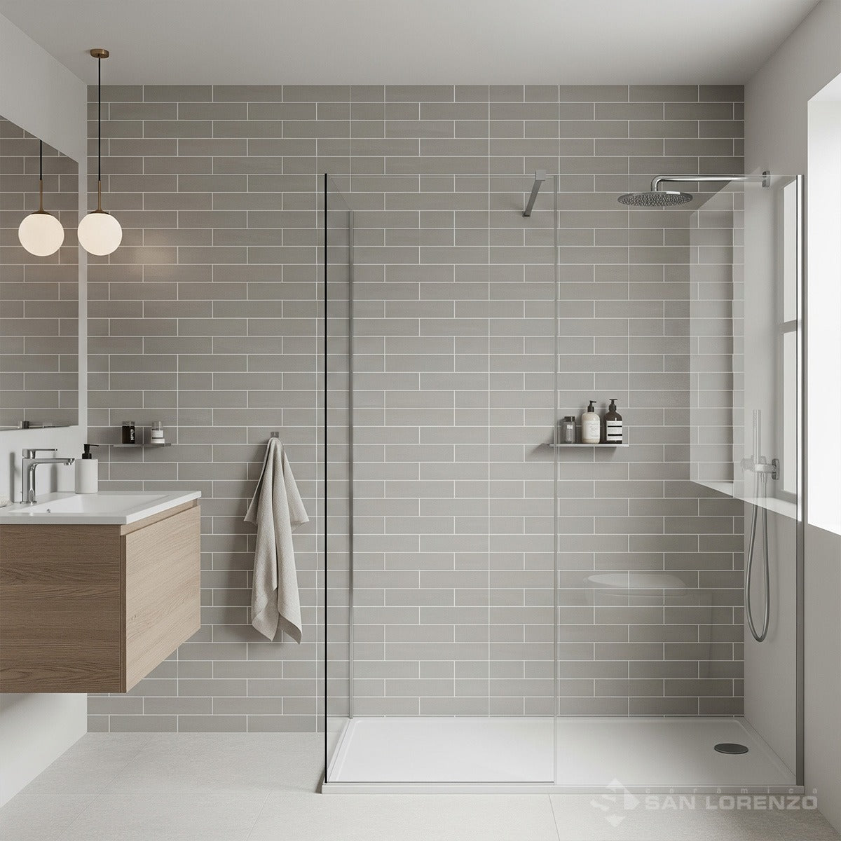 Azulejo San Lorenzo Flow Tender Gray 7,5x30