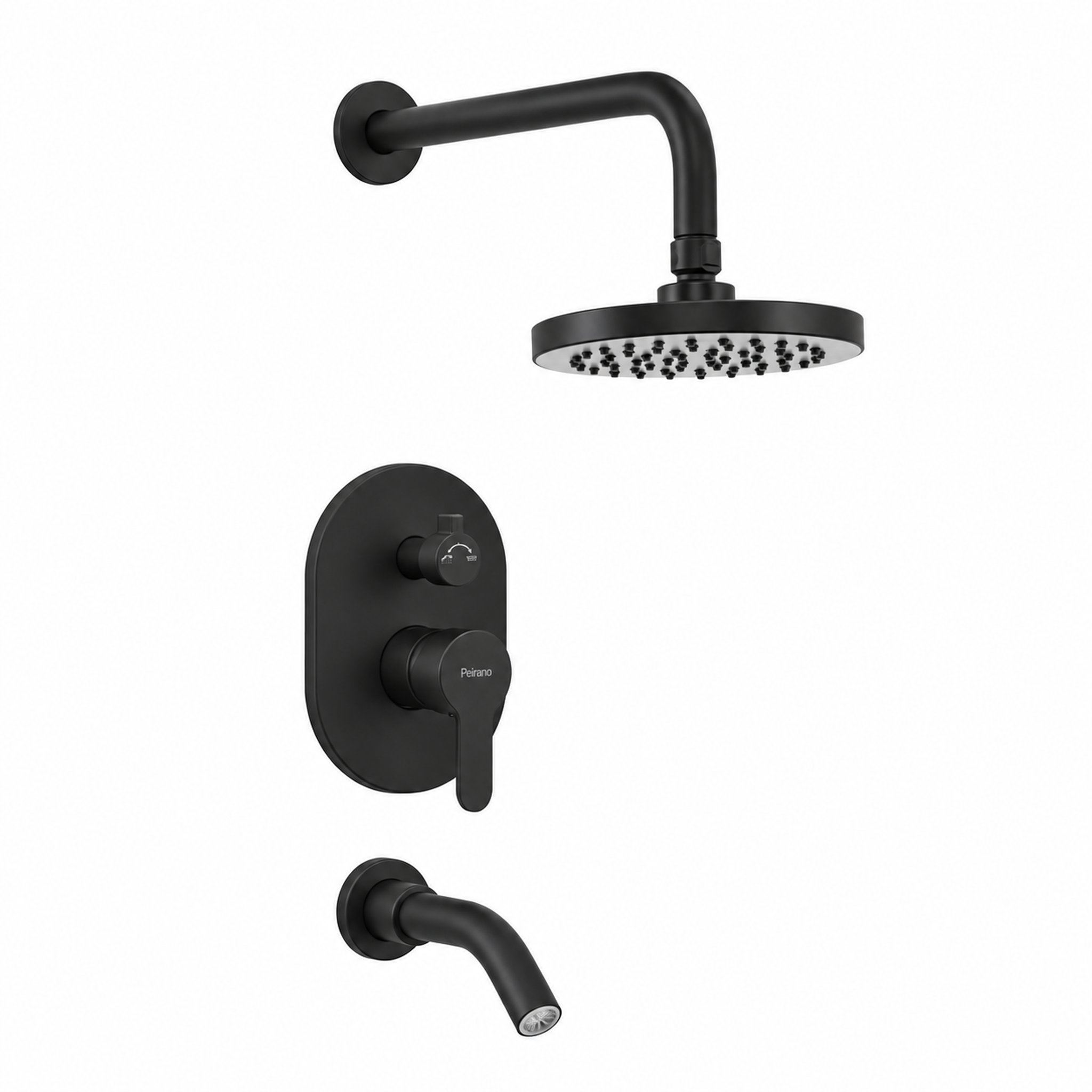 Peirano Adra Plus Black — Ducha de embutir con transferencia monocomando