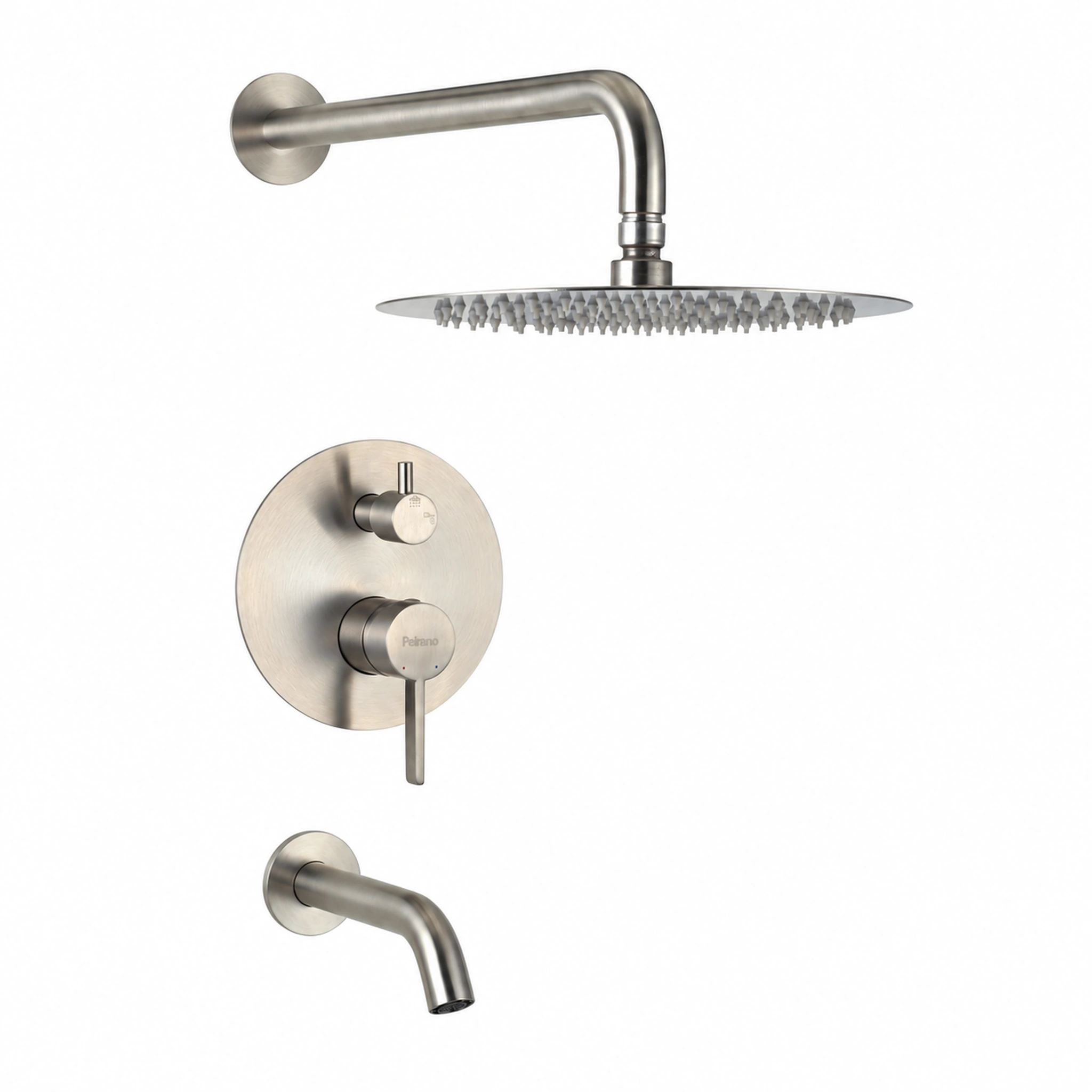 Peirano Steel Acero inoxidable — Ducha de embutir con transferencia monocomando