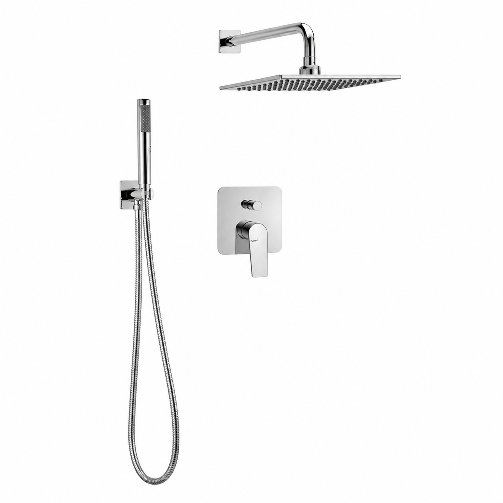 Peirano Wave Cromo — Ducha de embutir con transferencia y duchador manual monocomando