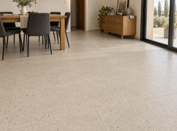 San Lorenzo Design Metrópolis Greige 60x120 Satinado · Ambiente ilustrativo