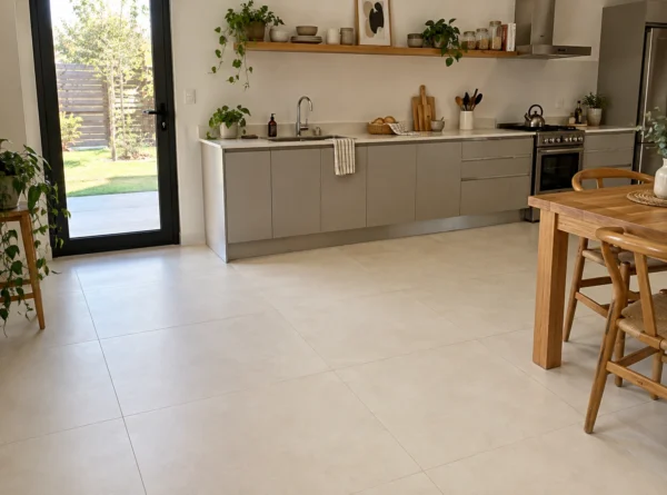 San Lorenzo Design Urban Concrete Marfil In 60x120 Satinado · Ambiente ilustrativo