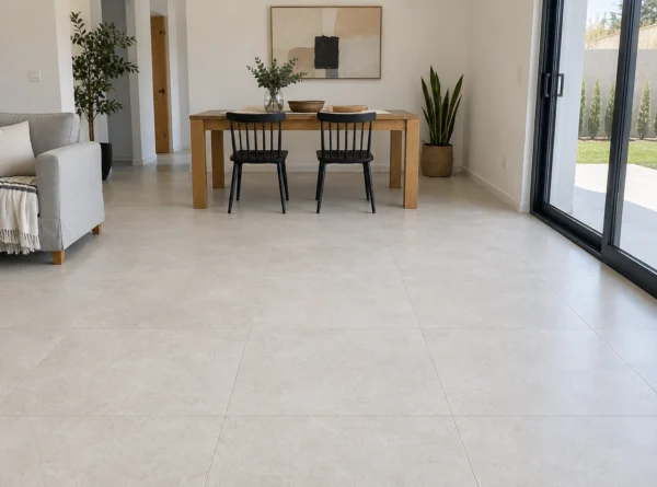San Lorenzo Design Urban Concrete Tiza In 60x120 Satinado · Ambiente ilustrativo