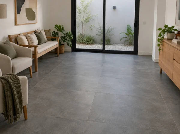 San Lorenzo Design Urban Concrete Antracita In 60x120 Satinado · Ambiente ilustrativo