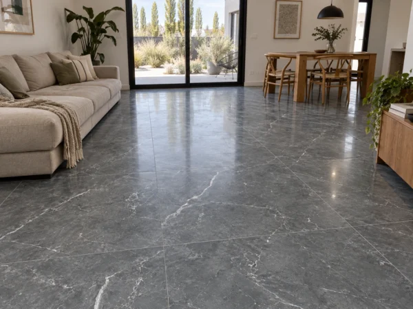 San Lorenzo Design Pulpis Intense Gris 120x120 Pulido · Ambiente ilustrativo