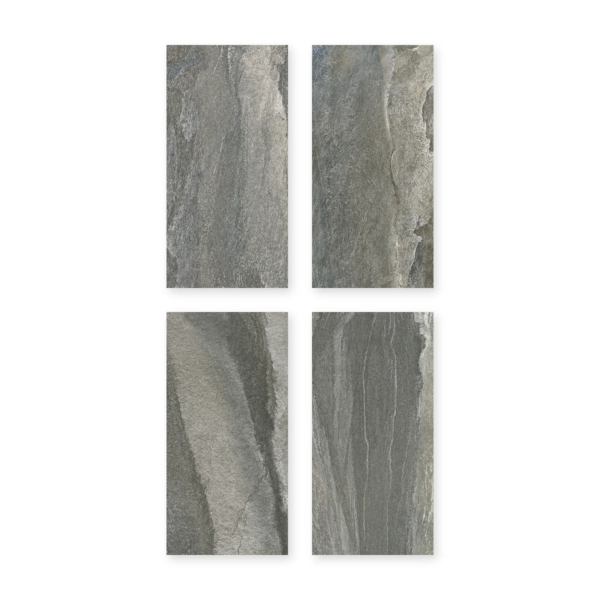 Cuatro placas de San Lorenzo Design Rocca Ardesia Gris 60x120 Satinado