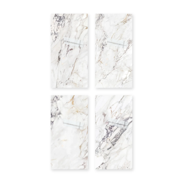Cuatro placas de San Lorenzo Design Breccia Capraia Blanco 80x160 Pulido