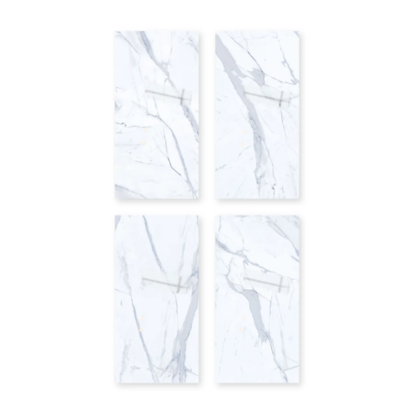 Cuatro placas de San Lorenzo Design Calacata Bianco 60x120 Pulido