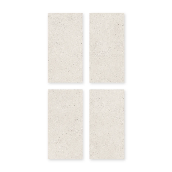 Cuatro placas de San Lorenzo Design Metrópolis Off White 60x120 Satinado