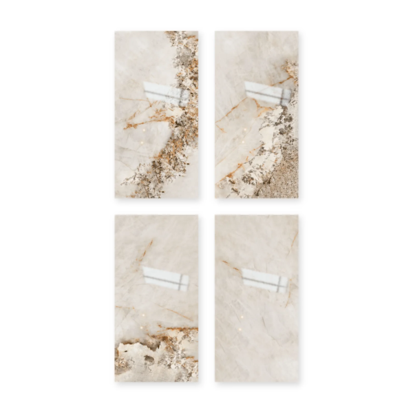 Cuatro placas de San Lorenzo Design Sur Beige 80x160 Pulido